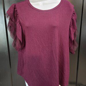 Dex Plum Blouse Sz L NWT